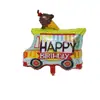 Globos de foil con forma de vehículo para decoraciones de cumpleaños de niños: autobús escolar, coche de policía, camión de bomberos, vehículo de construcción, coche