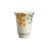 Taza de Té de Cerámica de Osmanthus Pintada a Mano Color Bajo Esmalte Taza de Degustación de Té Kung Fu Nuevo Estilo Chino Taza de Maestro Taza Individual para el Hogar Juego de Té