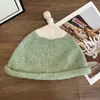 Gorro de Lana Tejido Lindo con Bloques de Color Estilo Japonés para Mujer, Cálido de Otoño e Invierno, Sencillo, Versátil, Adelgazante para la Cara