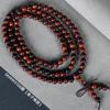 Pulsera de Palo de Rosa Americano Ligeramente Cóncava y Sándalo Amarillo, Cuentas de Madera, Cuentas de Oración, Accesorios Culturales para Hombres y Mujeres