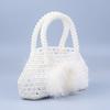 Otoño e invierno hecho a mano cabello Perla hueco bolso dumpling grande gran capacidad alta calidad retro bolsa de cuentas