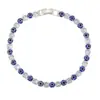Pulseira Colorida de Camada Única com Zircônia Olho Grego, Design Ins Europeu e Americano, Joia de Strass