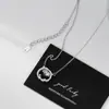 Collar Nalan de Plata S925 Exquisito Incrustado de Diamantes Doble C Diamante Azul Estilo Ins Joyería de Cuello Dulce de Gama Alta para Mujeres Y00731