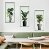 Pegatinas de Pared 3D Tridimensionales, Pegatinas de Pared de Plantas en Maceta, Pegatinas de Pared Decoración de Pared de Fondo para Sala de Estar, Pegatinas de Pared Autoadhesivas al por Mayor