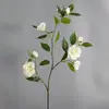 Camelia Artificial Camelia de Tallo Largo Flor de Seda Decoración del Hogar Diseño de Sala de Muestras Floral Seda de Alta Gama Gardenia