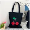 Bolsa de lona estudantil moderna estilo coreano, sacola de compras estilo japonês com desenho animado, bolsa transversal para livros de grande capacidade