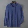 Nuevo Sudadera con Capucha Casual Suave para Hombre de Lana Pura Invierno Otoño Sudadera con Capucha Holgada Tejido de Punto Manga Larga Top Versátil