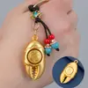Pinza de cangrejo de cobre de imitación cadena de llaves giratoria 12 signos del zodíaco manos colgante de llave de coche rico lugar escénico regalo popular