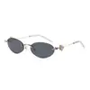 Nuevas Gafas de Marco Ovalado 8014 de Jamie, Elegantes y de Moda Gafas de Sol sin Marco con Pedrería, Estilo Callejero Moderno Europeo y Americano para Chicas Populares