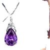 Zhenrong Puesto de Venta Caliente Collar Colgante para Mujer Clavícula Cristal Plata Joyería Collar de Moda Colgante Imitación Amatista
