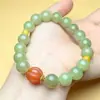 Pulseira de Contas de Abóbora com Jade Hetian Simples Estilo Celebridade da Internet Levemente Luxuoso Item Quente Xiaohongshu Douyin Transmissão ao Vivo