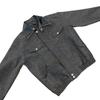 Jaqueta Masculina Loose Estilo Arcade Americano com Bolsos tipo Ferramenta Costura Detalhada Couro PU Lapela Dupla