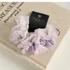 Set de Gomas Elásticas Frescas de Encaje Floral Estilo Coreano para Coletas, Ligas Dulces y Versátiles para Mujeres