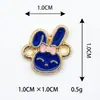 Pulseira Colar Pingente Charme Acessório DIY Materiais Seis Cores Coelho Liga Duplo Pingente Conector Joia