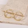 Pendientes de Aro Lisos Populares Europeos y Americanos de Plata 925 con un Toque de Lujo, Exagerados de Cobre Chapado en Oro Real de 18K, Pendientes de Aro Grandes de Nicho para Mujer al por Mayor