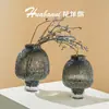 Ornamento de vaso de vidro transparente luxuoso e elegante para sala de estar, adequado para arranjos de flores, flores secas, flores frescas em cultivo hidropônico e decorações florais de mesa.