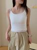 Colete feminino de malha de seda gelada, lindo, pequeno, roupa externa, costas bonitas, parte inferior de verão, top francês chique, doce e quente