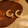 Brincos de Argola C com Textura Hexagonal, Estilo Retrô Europeu e Americano, Item Quente de Venda Transfronteiriça, Cor Preservada Patenteada, Marca Mesurely