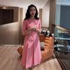 Vestido Rosa de Alta Gama, Lujoso y Exquisito con un Sofisticado Estilo Chanel para Ocasiones Formales, Nuevo Vestido Largo de Otoño 2026 para Mujer