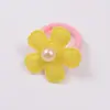 Elástico de Cabelo Flor de Feltro Colorida com Acessórios de Pérola, Elástico Colorido de Flor de Ameixa para Cabelo de Bebê, Elástico Fofo para Cabelo de Meninas Que Não Danifica o Cabelo