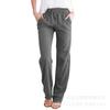 Pantalones Casuales de Algodón y Lino de Talla Grande Transfronterizos Verano 2024 para Mujer Estilo Casual con Tirantes Pantalones Rectos Ebaywish