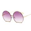 T22002 outu - Nuevas gafas de sol semicirculares de metal poligonal para hombre y mujer, con personalidad rockera, estilo europeo y americano.