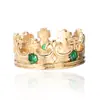 Anillo de titanio vintage estilo romano retro europeo y americano con corona de rubí, joyería gótica para hombres y mujeres, venta al por mayor, entrega de una sola pieza
