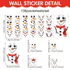 Pegatinas de pared transfronterizas, pegatinas de pared navideñas, pegatinas de emoji, pegatinas de muñeco de nieve de dibujos animados lindos de PVC, imanes para refrigerador, pegatinas para ventana, pegatinas para taza