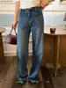 (Sem devoluções ou trocas) Jeans Kapok Novo Retrô Lavado de Perna Reta Levemente Flare 268002