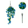 Flores Artificiales Artificiales Patio Exterior Eucalipto Enredadera de Gloria de la Mañana Decoración de Boda para el Hogar Colgante de Pared de Gloria de la Mañana Enredadera Colgante