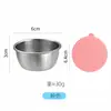 Suministro Transfronterizo de Taza para Salsa de Acero Inoxidable 304 con Tapa de Silicona, Taza para Dips, Aderezo para Ensaladas, Ketchup, Plato Sellado para Condimentos