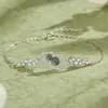 Pulseira Original de Jade Fulu Feminina Prata Esterlina Tendência Nacional Retrô Novo Estilo Chinês Pulseira de Cabacinha Geométrico Joia de Mão de Alta Qualidade