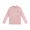Camiseta Básica para Niñas Amybaby 2024 Nueva Primavera y Otoño Infantil Color Sólido Simple de Punto Retorcido de Gama Alta