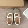 Sapatos Mary Jane Femininos 2026 Verão Novo Estilo com Aumento Oculto de Altura, Design Trançado, Malha Vazada, Respiráveis, Estilo Francês, Corte Baixo, Sapatos de Uma Peça