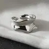 Anillo Abierto de Ola Irregular Retro Oro y Plata Dos Tonos Cobre Chapado en Oro Anillo para Dedo Lujo Ligero Estilo Frío Anillo para Dedo Índice Joyería para Mano
