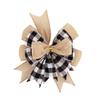 Atacado do Fabricante Fita Preto Vermelho Branco Linho Imitação Xadrez Fita Acessórios Feitos à Mão Laço de Natal Pronto