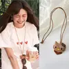 Lindo Nicho~Kt Cat Lanyard para Guardar Gafas Collar Cadena para Gafas de Sol Versátil Nueva para Mujer 2025 Accesorios de Cuelga