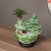 Tanque de Peces de Cerámica Adornos de Agua Corriente Fuente Pequeño Tanque para Peces Dorados Hogareño Recipiente Grande para Peces Sala de Estar Humidificación Decoración Paisajismo