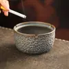 Cenicero de fábrica Wangyun para uso doméstico, elegante y de alta gama, diseño simple, alto valor estético, lujo ligero, cenicero de oficina con tapa