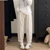 Calça casual retrô estilo japonês para mulheres, novas calças harém retas largas para primavera e outono, calças cenoura emagrecedoras para pessoas baixinhas