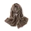 Venta al por mayor del fabricante Amigable con la piel 100% Cachemira Cálido Tejido Color Sólido Oversize Cachemira Unisex Bufanda Chal de Punto