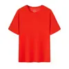 Camiseta Básica de Algodão Puro Sem Costura Gola Redonda Camisa Publicitária Impressão de Logo Personalizado Absorvente de Suor Camiseta de Estudante Roupa de Aula Roupa de Trabalho Manga Curta