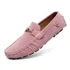 Mocassins masculinos transfronteiriços de camurça tamanho pequeno, sapatos casuais slip-on para dirigir para casais, sapatos casuais masculinos tamanho grande