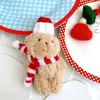 Decoración de pastel de gorro de Navidad Oso conjunto de Navidad Oso siamés Gorro de lana bufanda Decoración de pastel de Navidad