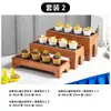 Adornos de Mesa de Postres Chinos Soporte de Exhibición Mesa de Buffet de Madera Estante para Pastel, Bocadillos, Sushi Mesa para Comida Fría y Hora del Té