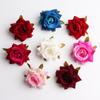 Cabeza de Rosa de Terciopelo Simulado Pastel Horneado Rosa Roja Material para Corsage Flor Decorativa para Ropa Flor de Boda
