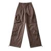Calça Casual Feminina Retro Tendência Estilo Americano Cintura Baixa Multi-bolsos Nova para Início de Outono Solta Emagrecedora Versátil ins