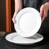 Plato Cerámico Estilo Ins, Plato Espiral, Plato con Patrón de Líneas, Vajilla Minimalista, Plato Estilo Occidental Nórdico, Plato para Pasta, Plato Plano, Plato para Filete