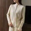 Cardigan de Lã Tricotado de Manga Longa Novo Estilo Outono/Inverno 2026 para Mulheres, Elegante, Versátil, Blusa de Caimento Solto com Botões Macios de Botão Único