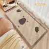 Alfombra de Imitación Cachemir con Dibujos para Mesita de Noche de Habitación de Niña, Felpudo Antideslizante para Habitación Infantil, Linda Alfombra de Peluche para Mesita de Noche
